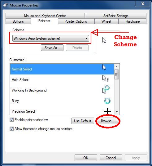 Mouse Settings Pointers 1