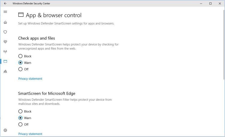Windows Defender App And Browser